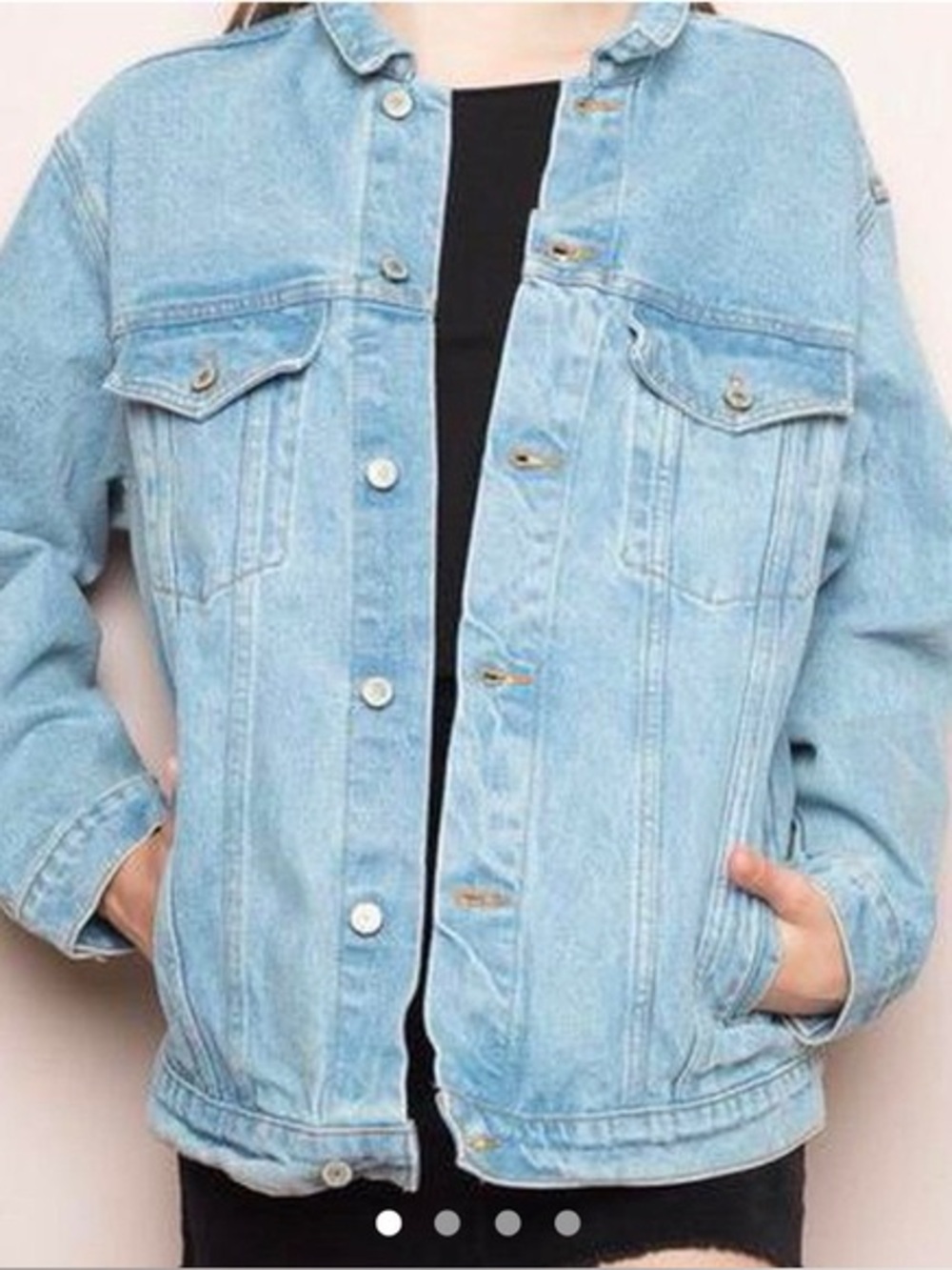 Brandy Melville John Galt Light Blue Wash Denim Jacket One Size